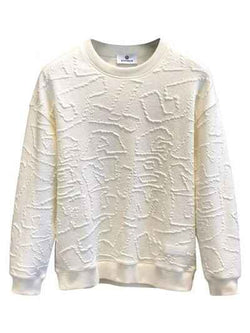 Men's  Plus Size Textured Round Neck Long Sleeve Sweatshirt