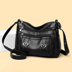 PU Leather Multi-Pockets Crossbody Bag