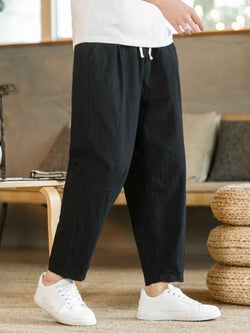 Plus Size Drawstring Pants with Pockets