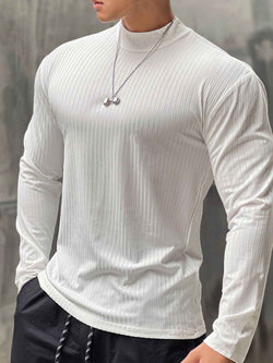 Men's Mock Neck Long Sleeve T-Shirt