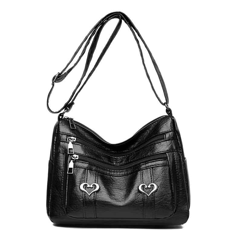 PU Leather Multi-Pockets Crossbody Bag