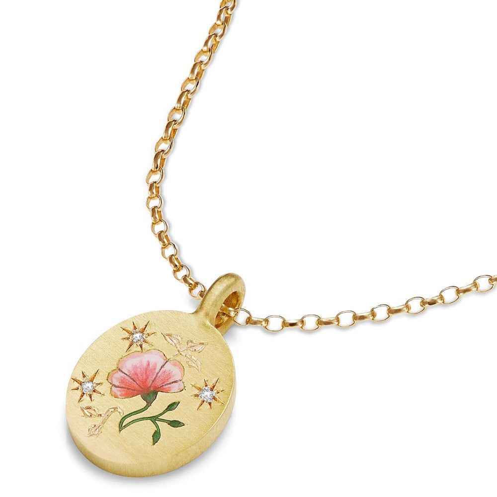 18K Gold Inlaid Zirconia Necklace With Personality Trait Design