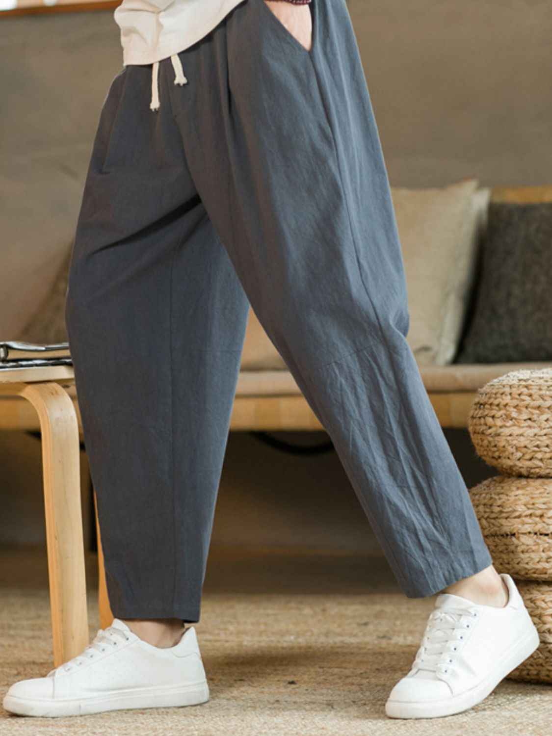 Plus Size Drawstring Pants with Pockets