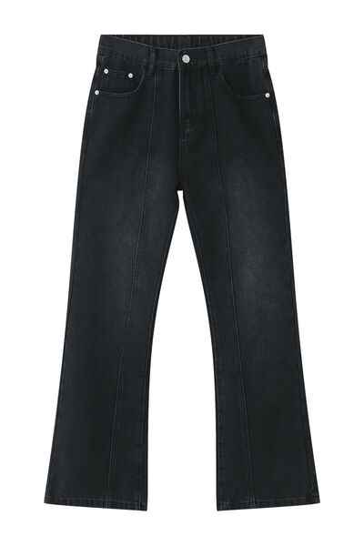 Casual Mid-Rise Elasticated Waistband Jeans