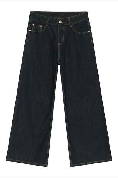 Wide Leg Jeans with Pockets