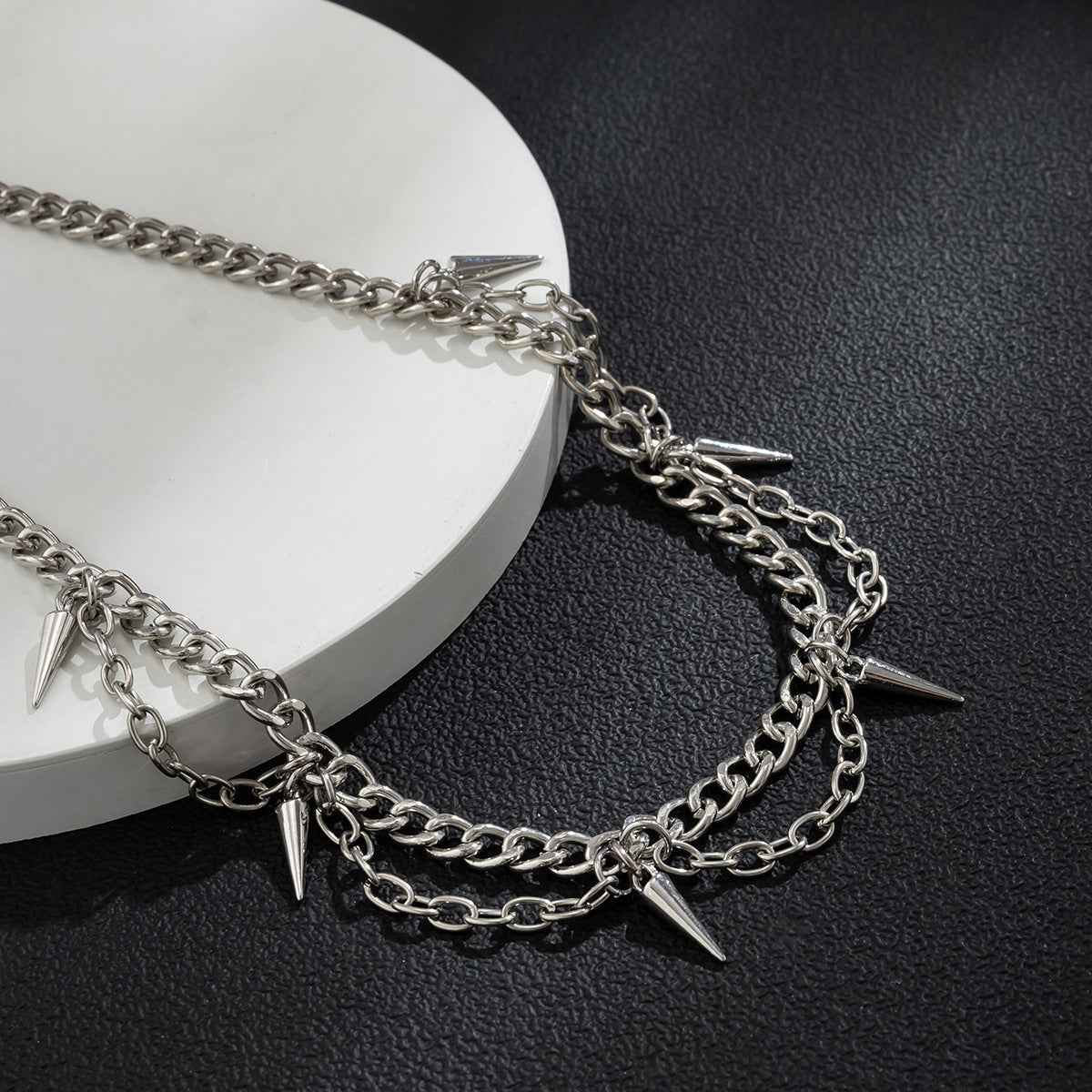 Tassel Rivet & Spike Necklace