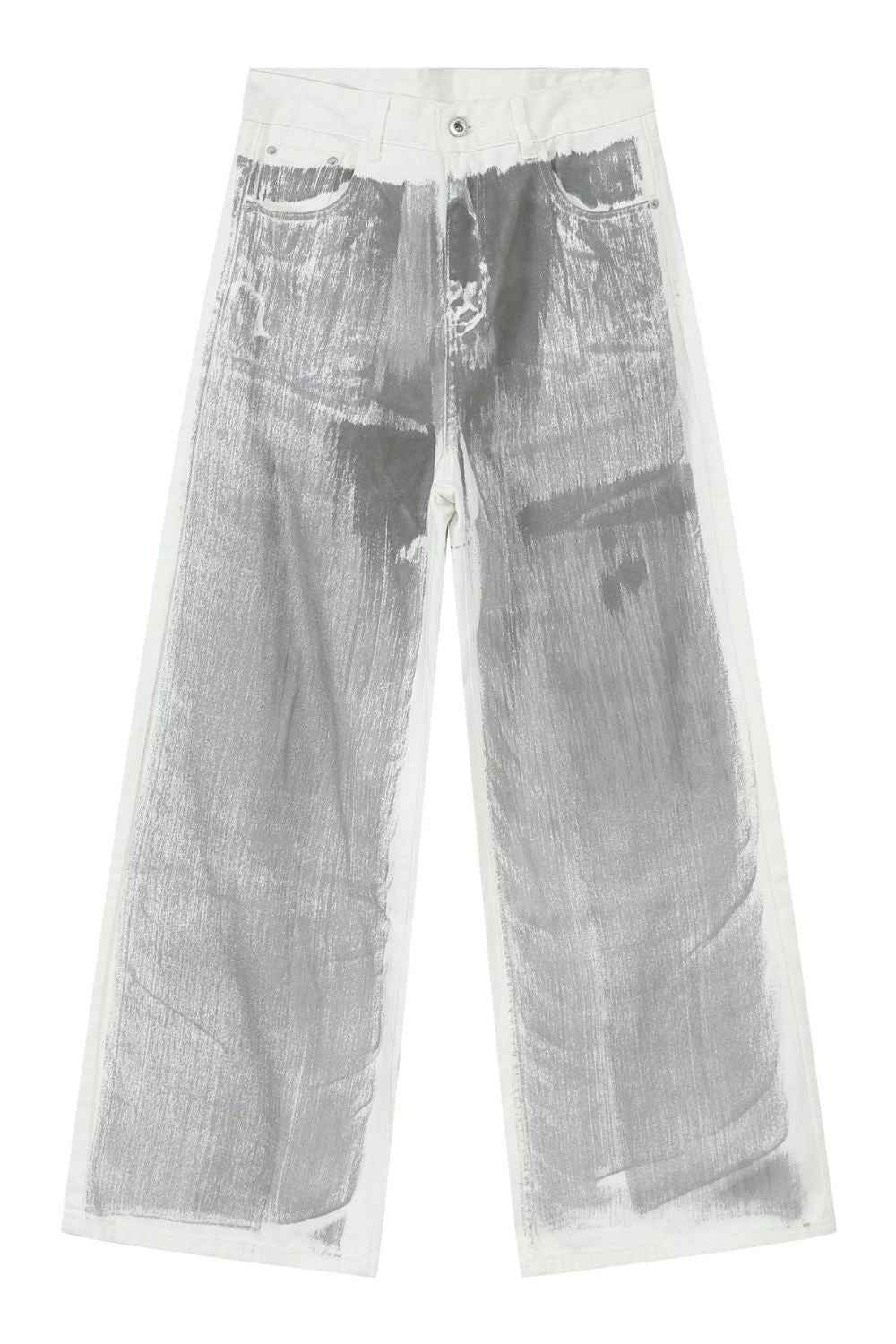 Men's Contrast Wide Leg Jeans