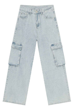 Men's Washed Straight Cargo Jeans