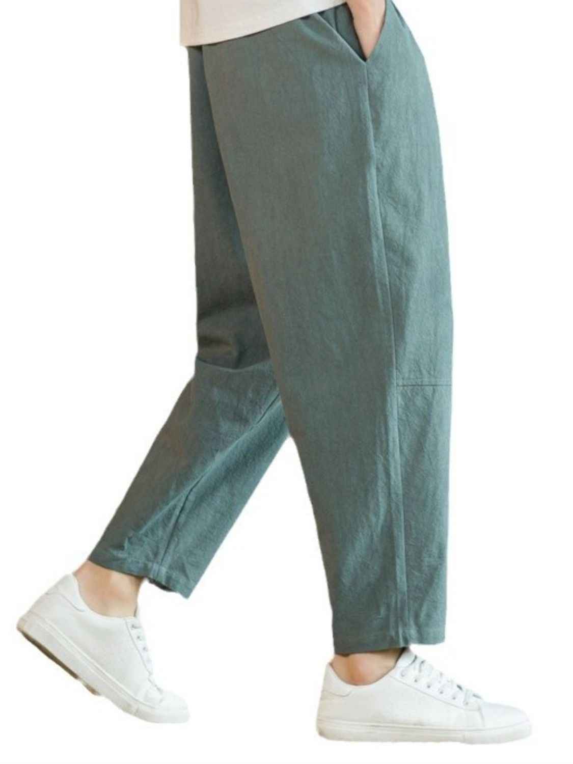 Plus Size Drawstring Pants with Pockets