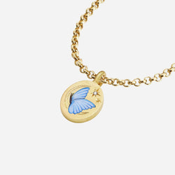 18K Gold Inlaid Zirconia Necklace With Personality Trait Design