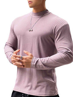 Men's Mock Neck Long Sleeve T-Shirt