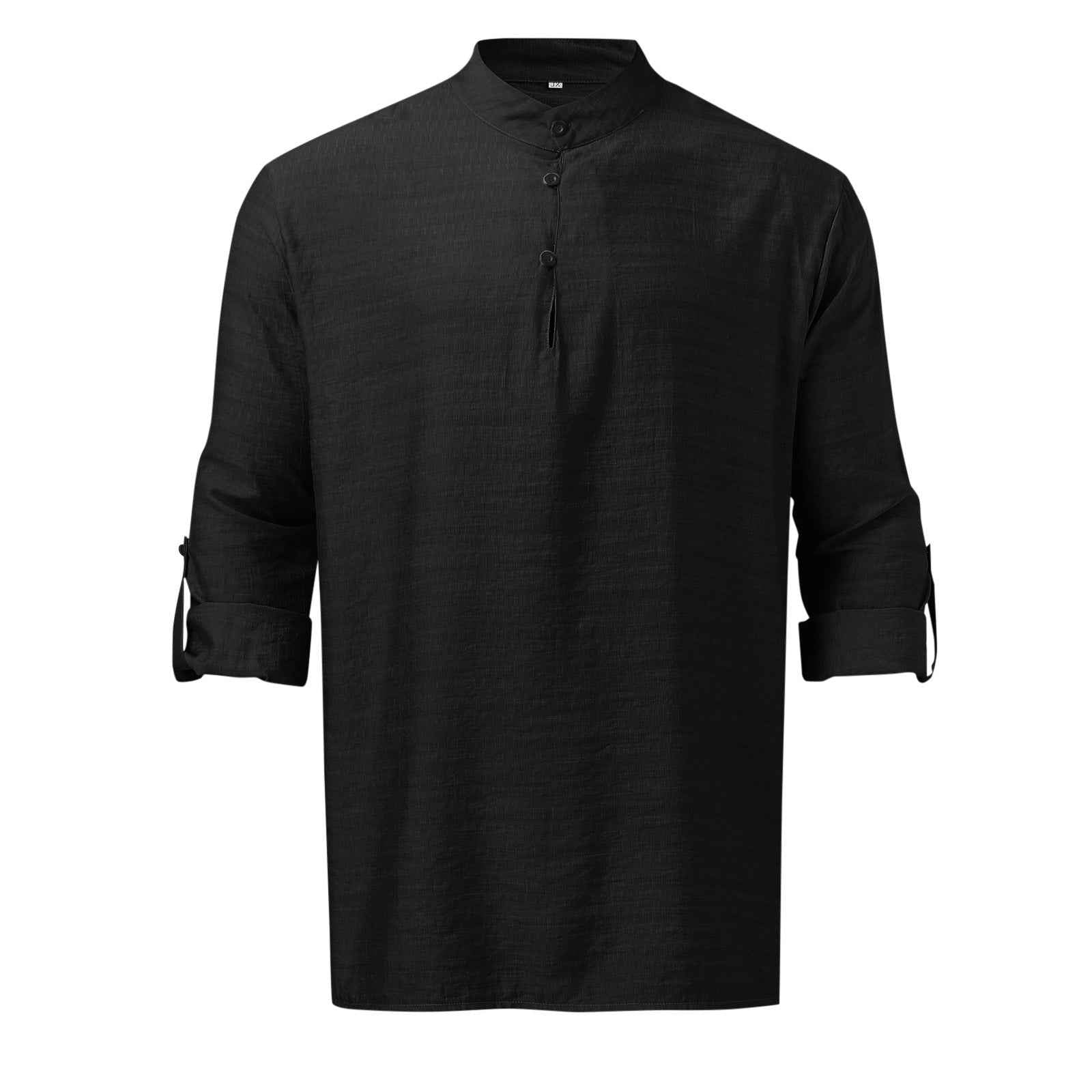 Men's Full Size Half Button Long Sleeve Shirt Plus Size